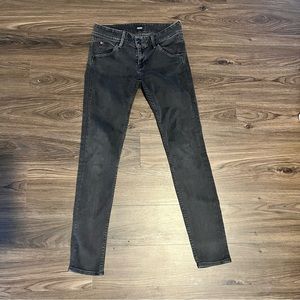 Hudson Collin Skinny Black Jeans 28